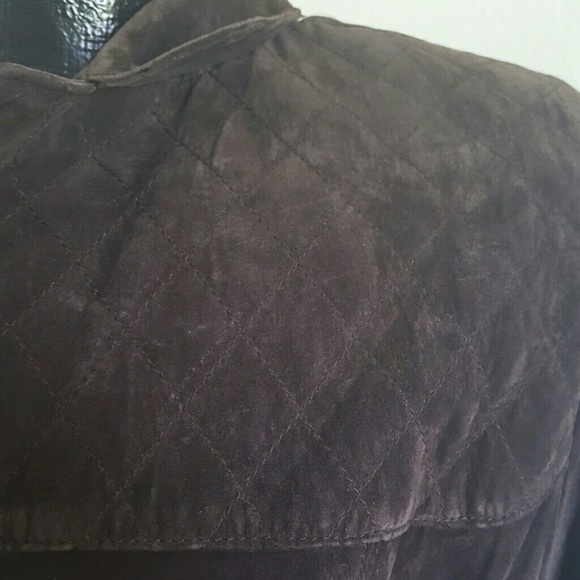 Liz Claiborne leather suede brown jacket women size LP - Picture 5 of 8